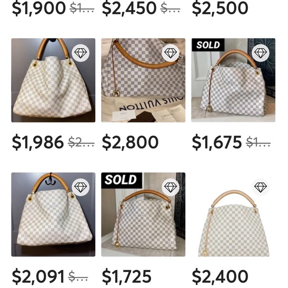 Louis Vuitton LV Hand Bag Artsy MM White Damier Azur beautiful bag. - Picture 16 of 16